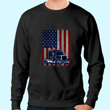 Discover Truck Driver American Flag Sweatshirt