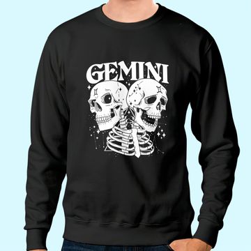 Discover Gemini Faery Crystal Witch Skull Constellation Sweatshirt