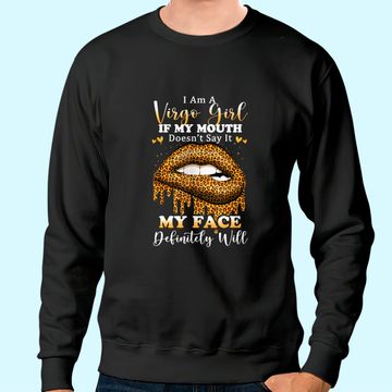 Discover Leopard Lips Biting I Am A Virgo Girl Sweatshirt
