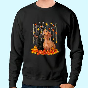Discover Hello Autumn Maple Dachshund Leaf Fall Cute Dachshund Sweatshirt