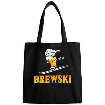 Discover Brewski Skiing Beer Tote Bag