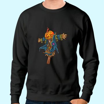 Discover Halloween Scarecrow Pumpkin Sweatshirt