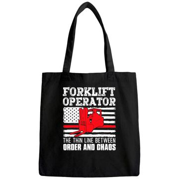 Discover Forklift Operator The Thin Line American Flag Tote Bag