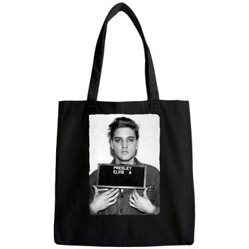 Discover Elvis Presley Army Mug Shot Rock 'n' Roll Tote Bag
