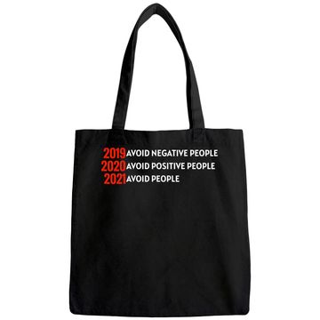 Discover Avoid People Year 2021 Lockdown Social Distancing Tote Bag
