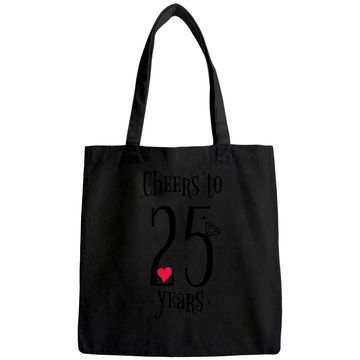 Discover Cheers To 25 Years - 25th Wedding Anniversary Tote Bag