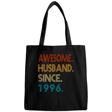 Discover 25th Wedding Anniversary Gift - Awesome Husband Since 1996 Tote Bag