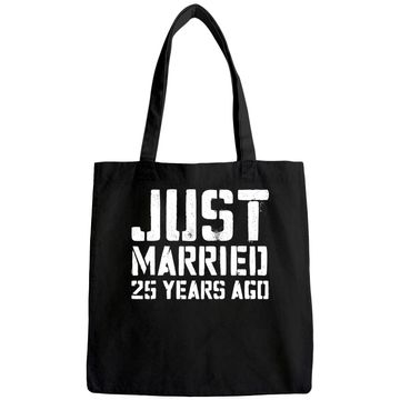 Discover Just Married 25 Years Ago Tote Bag Wedding Anniversary Gift Tote Bag