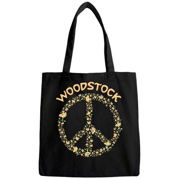 Discover Peanuts Woodstock 50th Anniversary Peace Sign Tote Bag