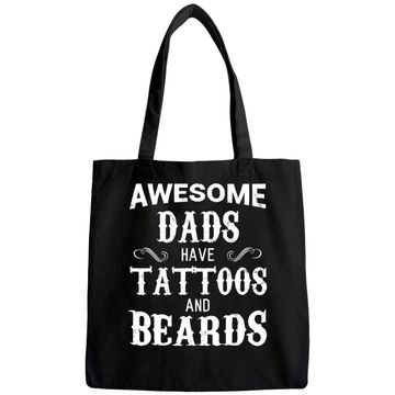 Discover Awesome Dads Have Tattoos and Beards Tote Bag Fathers Day