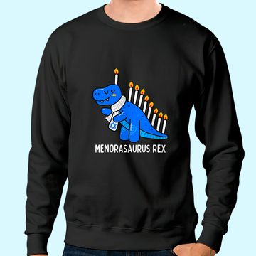 Discover Hanukkah Dinosaur Menorasaurus T Rex Dino Chanukah Boys Gift Sweatshirt