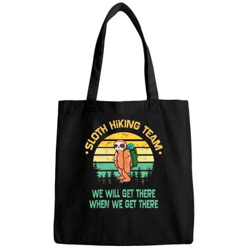 Discover Sloth Hiking Team Hiker Camper Funny Retro Tote Bag
