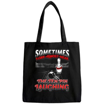 Discover Hear 10 Pin Laughing Funny Bowling Tote Bag