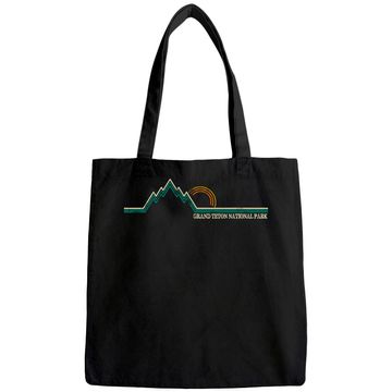 Discover Summer Retro Grand Teton National Park Wyoming Tote Bag
