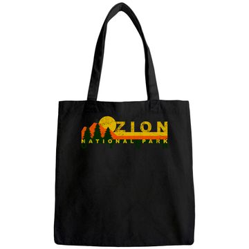 Discover Zion National Park Sunny Mountain Treeline Tote Bag