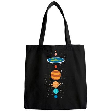 Discover Flat Earth And Planets Funny Conspiracy Theory Earthers Gift Tote Bag