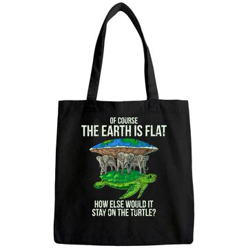 Discover Flat Earth Society Tote Bag Turtle Elephants Men Women Gift