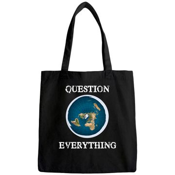Discover Question Everything Flat Earth Tote Bag