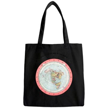 Discover Flat Earth Theory World Map - Funny Conspiracy Theory Tote Bag Tote Bag