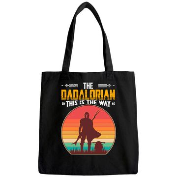 Discover The Dadalorian Retro Vintage, Mens Dadalorian Fathers Day Tote Bag