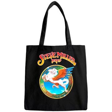 Discover Steve Miller Band Tote Bag Women's Cotton Tote Bag Fashion Round Neck Tops Short Sleeve Tee