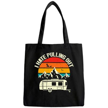 Discover Retro Vintage Mountains I Hate Pulling Out Funny Camping Tote Bag