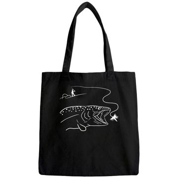Discover Fly Fishinger Catches Big Trout for Mountain Lover Tote Bag