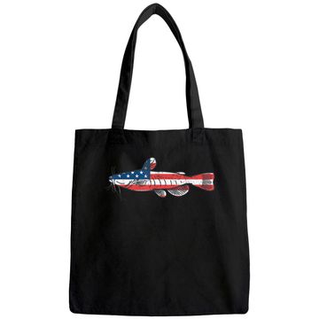 Discover Mens Catfishing Tote Bag, Catfish Apparel, American Flag Fish Tote Bag
