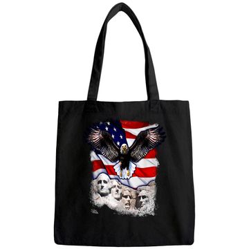 Discover 4th Of July American Bald Eagle Mount Rushmore 'Merica Flag Tote Bag