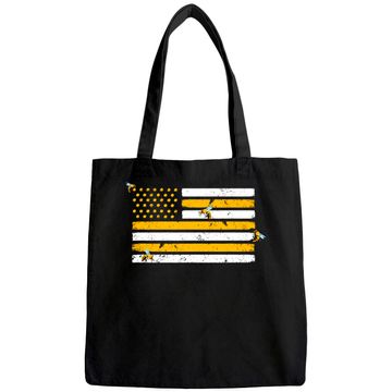 Discover Beekeeper Patriotic American Flag Honeycomb Tote Bag
