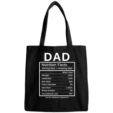 Discover Dad Nutrition Facts Tote Bag Amazing Man Fathers Day Gift Tote Bag