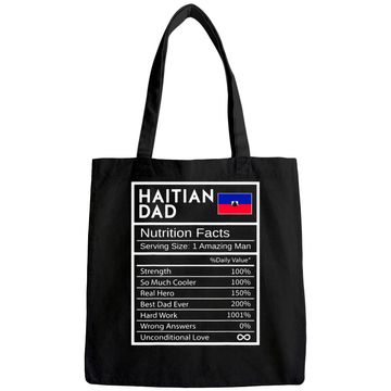 Discover Mens Haitian Dad Nutrition Facts National Pride Gift For Dad Tote Bag