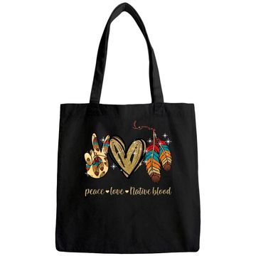 Discover Peace Love Native Blood Native American Tote Bag