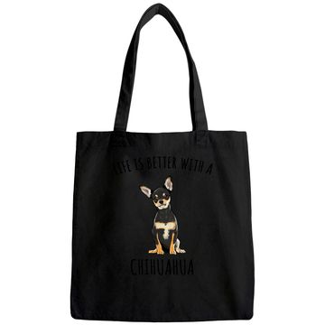 Discover Life Is Better With A Black Chihuahua Dog Lover Tote Bag