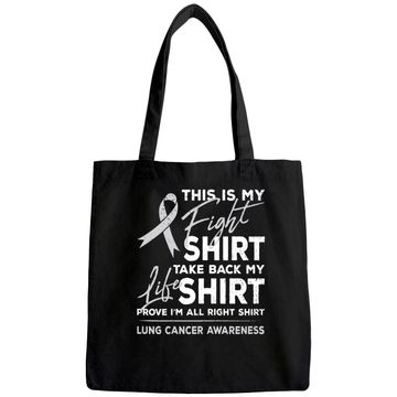 Discover This is My Fight Tote Bag Lung Cancer Awareness Support Ribbon Tote Bag