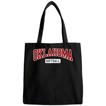 Discover Oklahoma Softball Classic Retro Style Softball Player Tote Bag