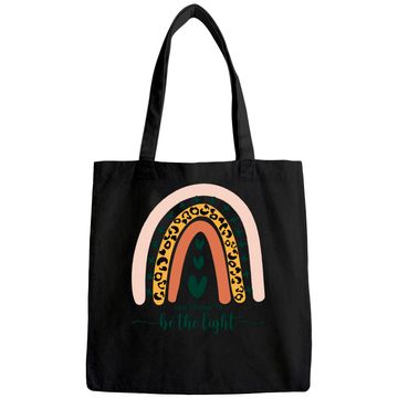 Discover Be The Light Boho Rainbow Christian Scripture Religious Tote Bag