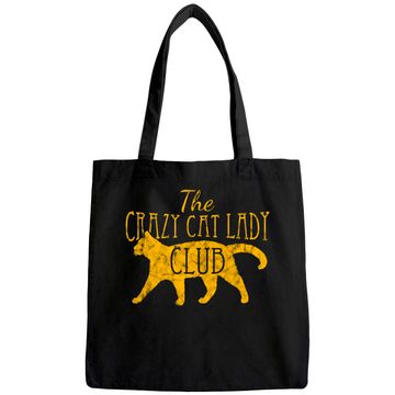 Discover The Crazy Cat Lady Club Distressed Tote Bag