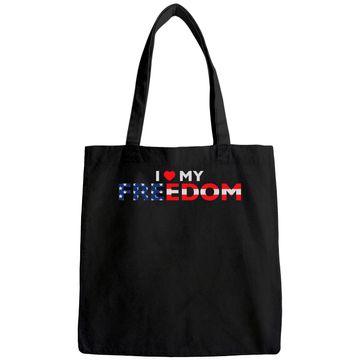 Discover Patriotic I Love My Freedom Tote Bag