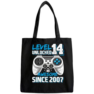 Discover Level 14 Unlocked Awesome 2007 Video Game 14th Birthday Tote Bag