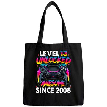Discover Level 13 Unlocked Awesome Since 2008 13th Birthday Gaming Tote Bag