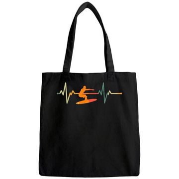 Discover Surf Surfer Gift Heartbeat Waves Surfing Tote Bag