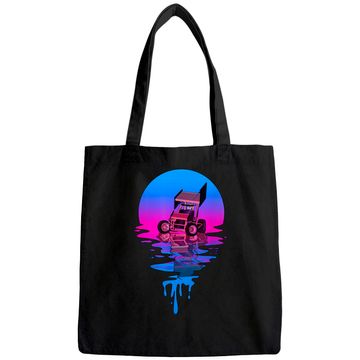 Discover Vintage Retro Sunset Sprint Car Racing Tote Bag
