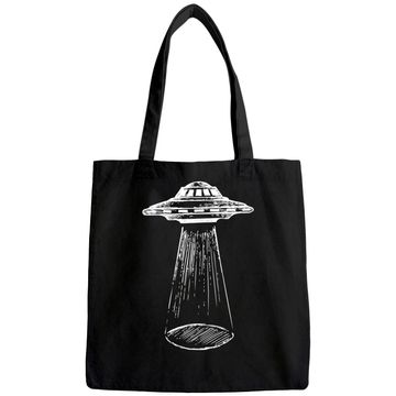 Discover UFO  Alien Abduction Flying Saucer Spacecraft Tote Bag