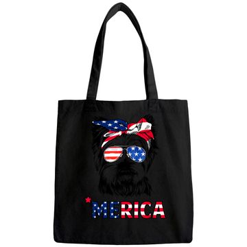 Discover American Flag Yorkshire Terrier Yorkie Mom Tote Bag