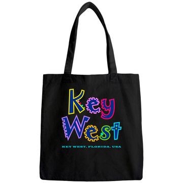 Discover Key West Florida Tropical Type Design Tote Bag