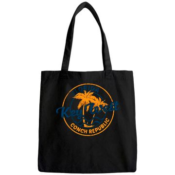 Discover Key West Vintage Emblem Basic Cotton Tote Bag