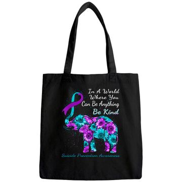 Discover Suicide Prevention Awareness Sunflower Elephant Be Kind Tote Bag