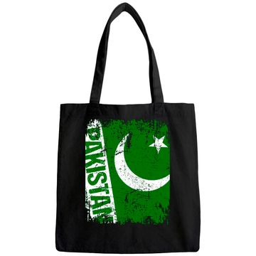 Discover PAKISTAN Big Flag Vintage Distressed Tote Bag