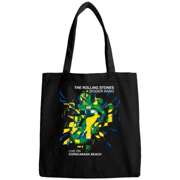 Discover Rolling Stones A Bigger Bang Bursting Tongue Logo Tote Bag